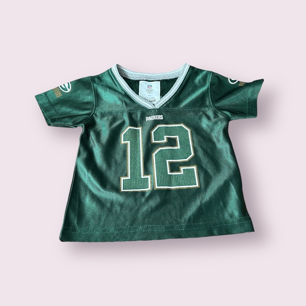 Baby NFL Team Apparel Green Bay Packers Aaron Rodgers Jersey Silver Size 12 Mon